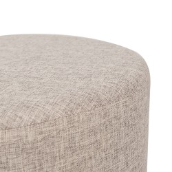 Clayre & Eef Poef  Ø 55x43 cm Beige Metaal Textiel Rond