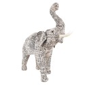 Clayre & Eef Figurine Éléphant 50 cm Blanc Noir Papier Fer Textile