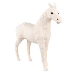 Clayre & Eef Statuetta Cavallo 46 cm Beige Carta Ferro Tessuto