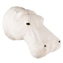 Clayre & Eef Décoration murale Hippopotame 15 cm Beige Papier Fer Textile