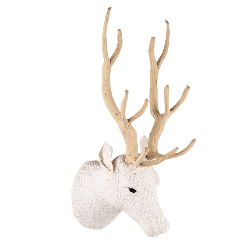 Clayre & Eef Wall Decoration Deer 42 cm Beige Paper Iron Textile