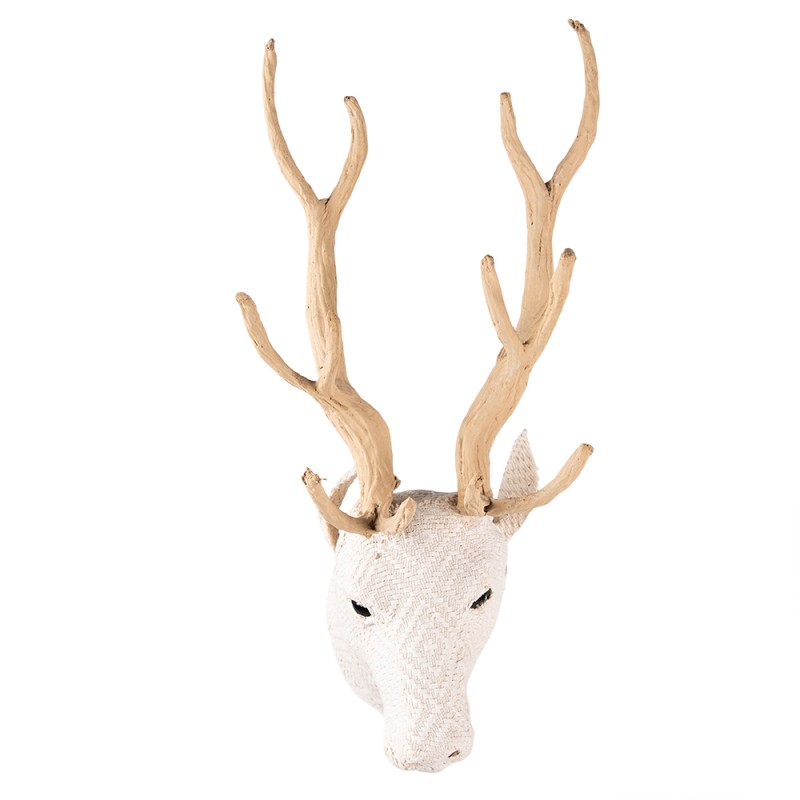 Clayre & Eef Wall Decoration Deer 42 cm Beige Paper Iron Textile