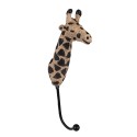 Clayre & Eef Wall Hook Giraffe 5x9x25 cm Brown Black Paper Iron Textile