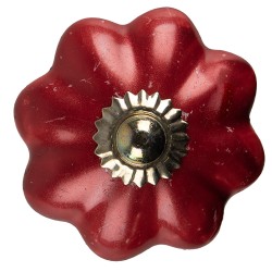 Clayre & Eef Door Knob Ø 4 cm Red Ceramic