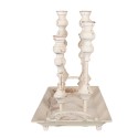 Clayre & Eef Candelabro 55x26x43 cm Bianco Metallo