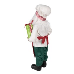 Clayre & Eef Figur Weihnachtsmann 46 cm Rot Textil auf Kunststoff