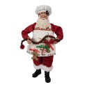 Clayre & Eef Figur Weihnachtsmann 28 cm Rot Textil auf Kunststoff