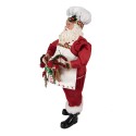 Clayre & Eef Figurine Père Noël 28 cm Rouge Textile sur plastique