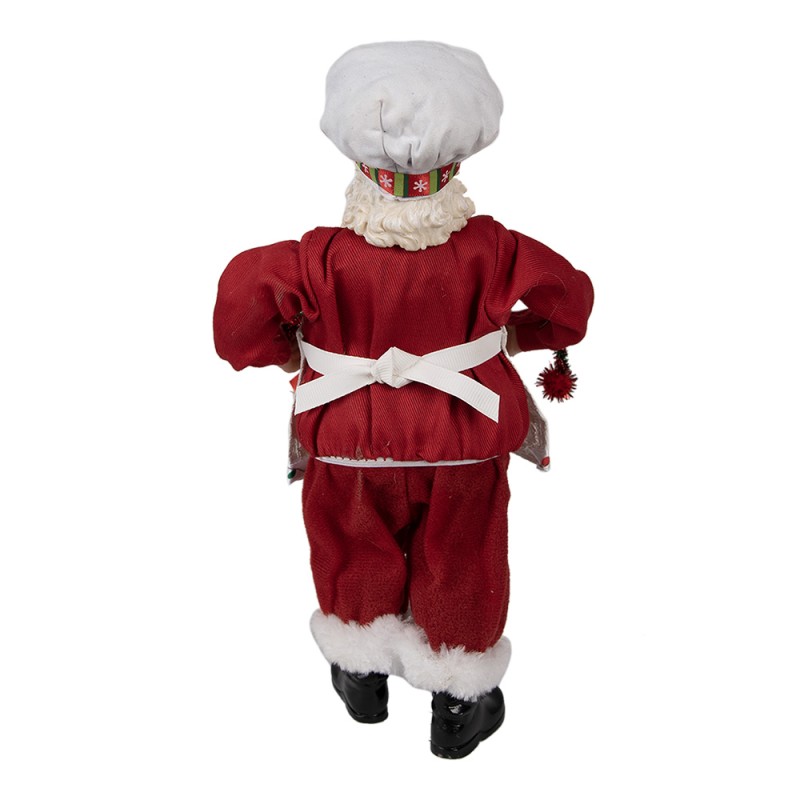 Clayre & Eef Figur Weihnachtsmann 28 cm Rot Textil auf Kunststoff