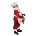 Clayre & Eef Figur Weihnachtsmann 28 cm Rot Textil auf Kunststoff