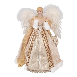 Clayre & Eef Figure de Noël Ange 41 cm Couleur or Textile sur plastique