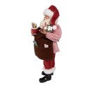 Clayre & Eef Figurine Père Noël 28 cm Rouge Textile sur plastique