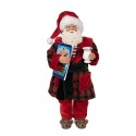 Clayre & Eef Statuetta Babbo Natale  28 cm Rosso Tessuto su plastica