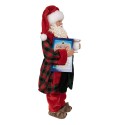 Clayre & Eef Figur Weihnachtsmann 28 cm Rot Textil auf Kunststoff