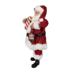 Clayre & Eef Figurine Santa Claus 28 cm Red Textile on Plastic