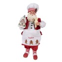 Clayre & Eef Figur Weihnachtsmann 28 cm Rot Textil auf Kunststoff