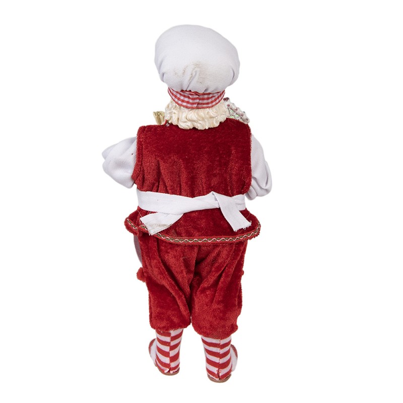 Clayre & Eef Figurine Père Noël 28 cm Rouge Textile sur plastique