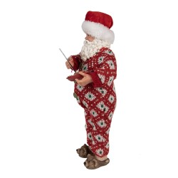 Clayre & Eef Figurine Père Noël 28 cm Rouge Textile sur plastique