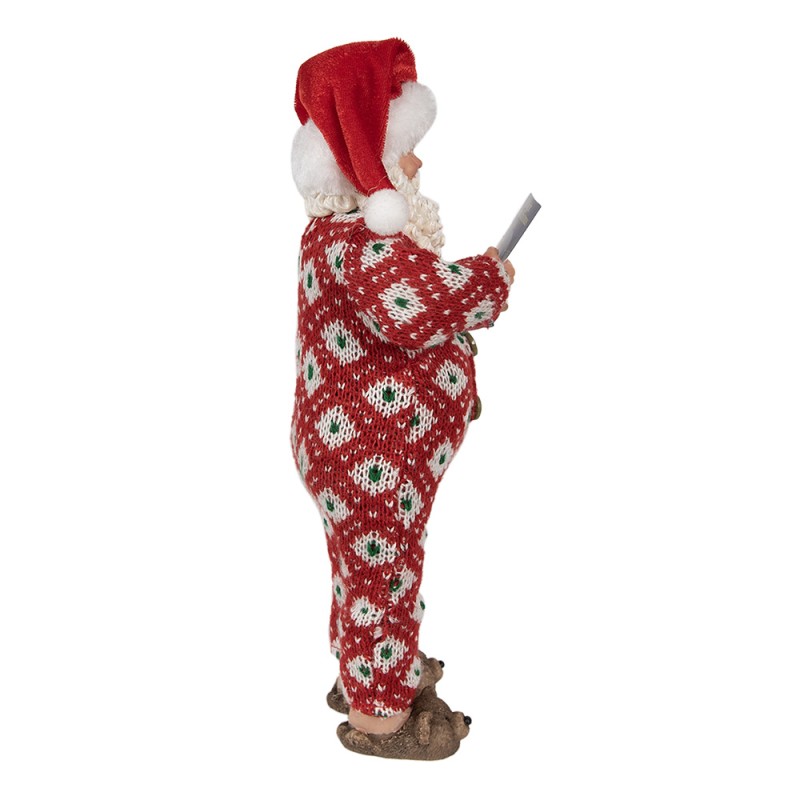 Clayre & Eef Figur Weihnachtsmann 28 cm Rot Textil auf Kunststoff