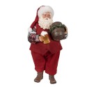 Clayre & Eef Figur Weihnachtsmann 28 cm Rot Textil auf Kunststoff