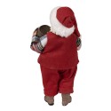 Clayre & Eef Figur Weihnachtsmann 28 cm Rot Textil auf Kunststoff