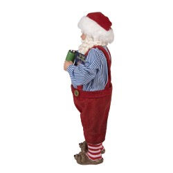 Clayre & Eef Figur Weihnachtsmann 28 cm Rot Textil auf Kunststoff