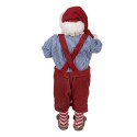 Clayre & Eef Figur Weihnachtsmann 28 cm Rot Textil auf Kunststoff