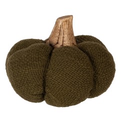 Clayre & Eef Decoratie Pompoen 8 cm Groen Stof