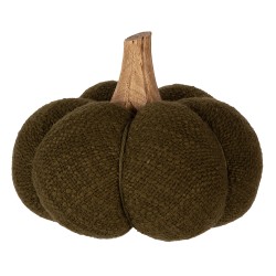 Clayre & Eef Decoration Pumpkin 13 cm Green Fabric