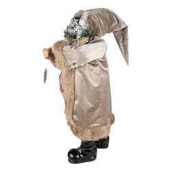 Clayre & Eef Beeld Kerstman 47 cm Beige Bruin Kunststof