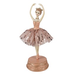 Clayre & Eef Boîte à musique Ballerine Ø 11x29 cm Rose Polyrésine