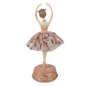 Clayre & Eef Muziekdoos Ballerina Ø 11x29 cm Roze Polyresin