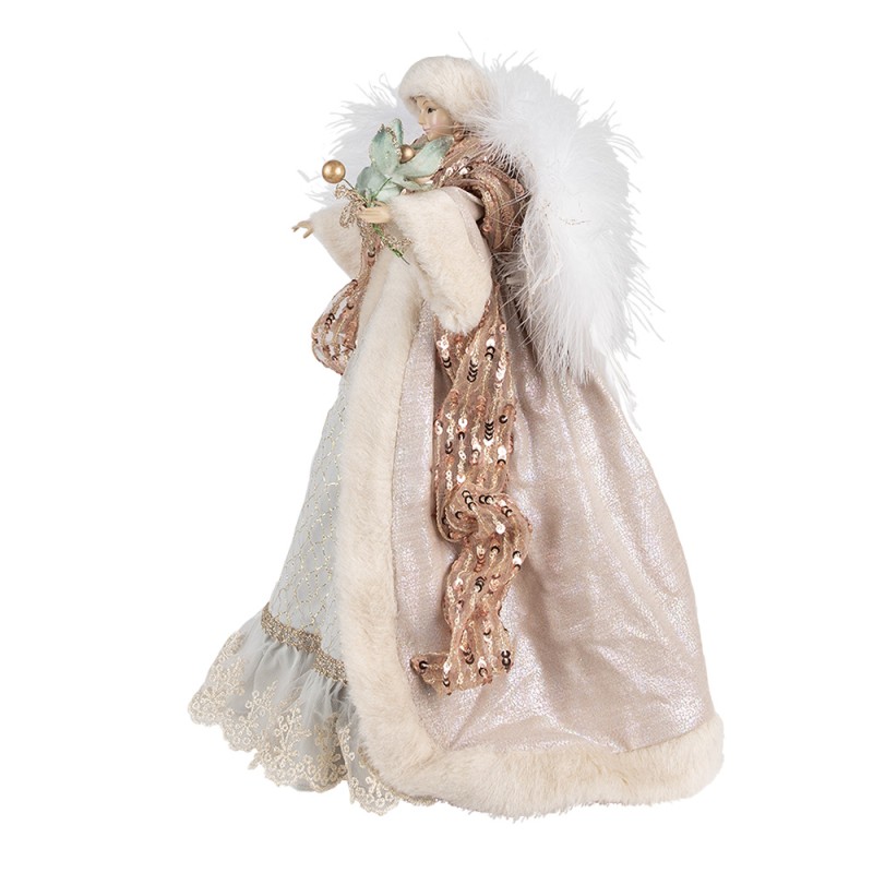 Clayre & Eef Christmas Decoration Angel 40 cm Beige Pink Plastic