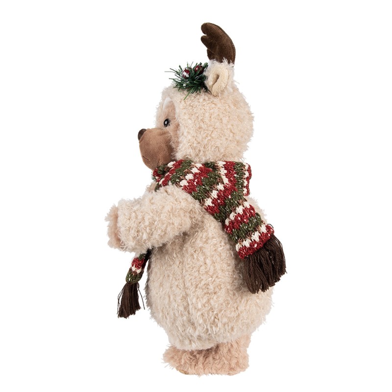 Clayre & Eef Christmas Decoration Bear 38 cm Beige Brown Fabric