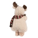 Clayre & Eef Kerstdecoratie Beer 38 cm Beige Bruin Stof