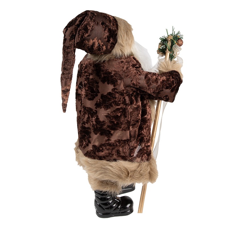 Clayre & Eef Figur Weihnachtsmann 47 cm Braun Beige Kunststoff