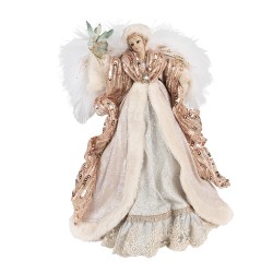 Clayre & Eef Christmas Decoration Angel 35 cm Beige Pink Plastic