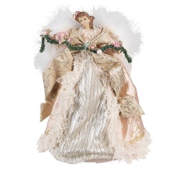 Clayre & Eef Christmas Decoration Angel 40 cm Pink Gold colored Plastic