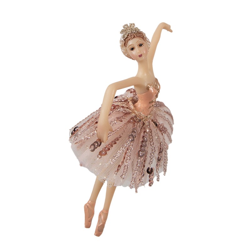 Clayre & Eef Christmas Ornament Ballerina 15 cm Pink Polyresin