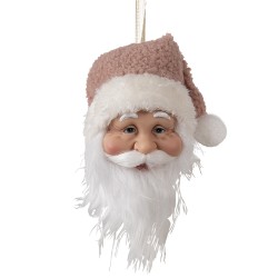 Clayre & Eef Pendant Santa Claus 10x9x28 cm White Plastic