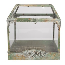 Clayre & Eef Decoratie Kweekkastje  33x21x36 cm Groen Metaal Glas GARDEN