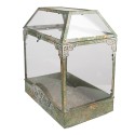 Clayre & Eef Decorative Propagation Box 33x21x36 cm Green Metal Glass Garden