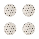 Clayre & Eef Door Knob Set of 4 Ø 4 cm Beige Ceramic Hearts