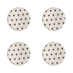 Clayre & Eef Door Knob Set of 4 Ø 4 cm Beige Ceramic Hearts