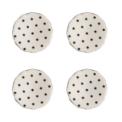 Clayre & Eef Door Knob Set of 4 Ø 4 cm Beige Ceramic Stars