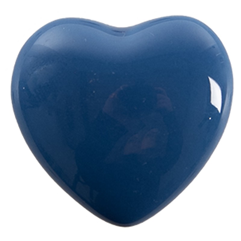 Clayre & Eef Pomello set di 4 Cuore Ø 4 cm Blu Ceramica