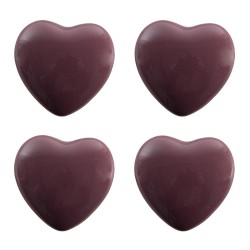 Clayre & Eef Pomello set di 4 Cuore Ø 4 cm Viola Ceramica