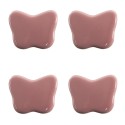 Clayre & Eef Deurknop Set van 4 Vlinder 4x3 cm Roze Keramiek