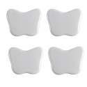 Clayre & Eef Deurknop Set van 4 Vlinder 4x3 cm Wit Keramiek