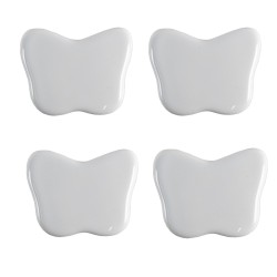 Clayre & Eef Poignée de porte set de 4 Papillon 4x3 cm Blanc Céramique